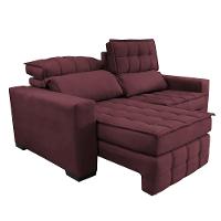 Sofá Retrátil e Reclinável 1,80m Molas Ensacadas e Costura Tripla Cama inBox Nobre Suede Vinho - 7