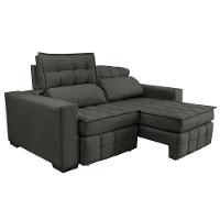 Sofá Retrátil e Reclinável 1,80m Molas Ensacadas e Costura Tripla Cama inBox Nobre Suede Cinza - 8