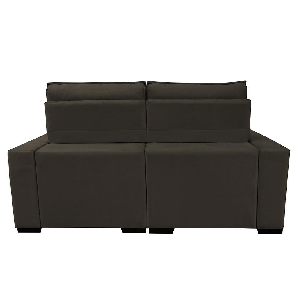 Sofá Retrátil e Reclinável 1,80m Molas Ensacadas e Costura Tripla Cama inBox Nobre Suede Café - 6