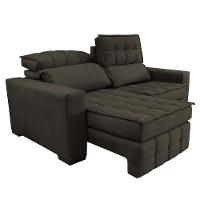 Sofá Retrátil e Reclinável 1,80m Molas Ensacadas e Costura Tripla Cama inBox Nobre Suede Café - 7