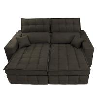 Sofá Retrátil e Reclinável 2,00m Molas Ensacadas e Costura Tripla Cama inBox Nobre Suede Café - 5
