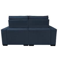Sofá Retrátil e Reclinável 2,00m Molas Ensacadas e Costura Tripla Cama inBox Nobre Suede Azul - 6