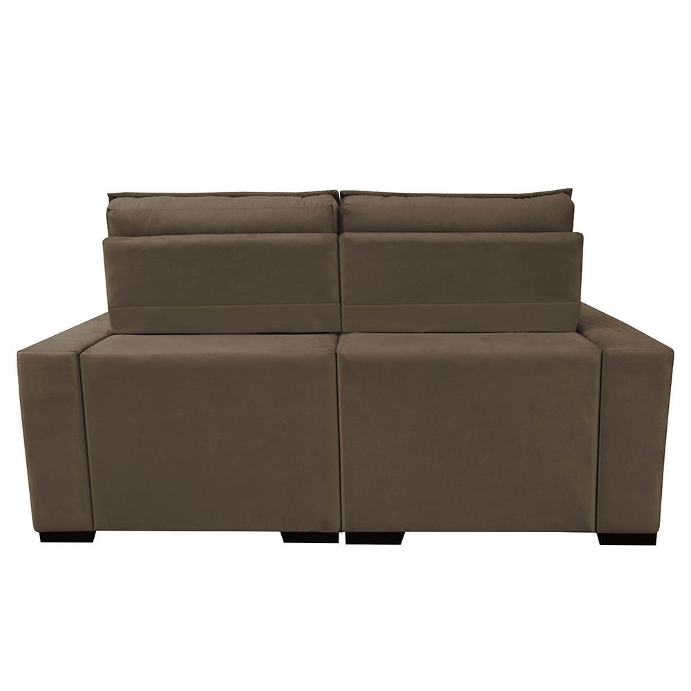 Sofá Retrátil e Reclinável 2,00m Molas Ensacadas e Costura Tripla Cama inBox Nobre Suede Castor - 6