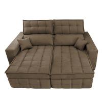 Sofá Retrátil e Reclinável 2,00m Molas Ensacadas e Costura Tripla Cama inBox Nobre Suede Castor - 5