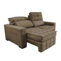 Sofá Retrátil e Reclinável 2,00m Molas Ensacadas e Costura Tripla Cama inBox Nobre Suede Castor - 7