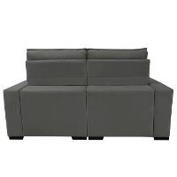 Sofá Retrátil e Reclinável 1,80m Molas Ensacadas e Costura Tripla Cama inBox Japão Velusoft Cinza - 6