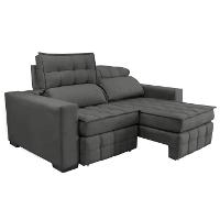 Sofá Retrátil e Reclinável 1,80m Molas Ensacadas e Costura Tripla Cama inBox Japão Velusoft Cinza - 8