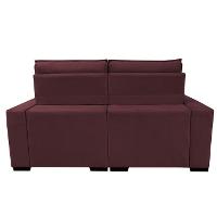 Sofá Retrátil e Reclinável 1,80m Molas Ensacadas e Costura Tripla Cama inBox Japão Velusoft Vinho - 6