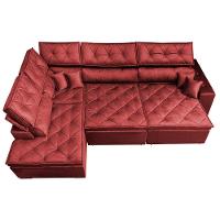 Sofá de Canto Retrátil e Reclinável Esquerdo 3,00x2,36m Molas Cama inBox Espanha Velusoft Vermelho - 5