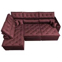 Sofá de Canto Retrátil e Reclinável Esquerdo 3,00x2,36m Molas Cama inBox Espanha Velusoft Vinho - 5