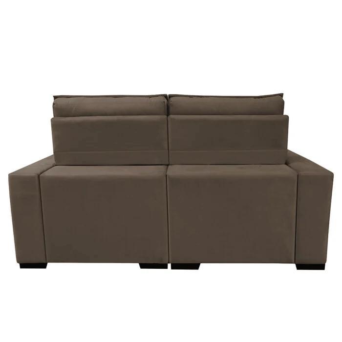 Sofá Retrátil e Reclinável 2,00m Molas Ensacadas e Costura Tripla Cama inBox Japão Velusoft Castor - 6