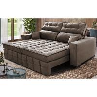 Sofá Retrátil e Reclinável 2,00m Molas Ensacadas e Costura Tripla Cama inBox Japão Velusoft Castor - 1