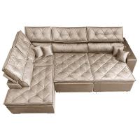 Sofá de Canto Retrátil e Reclinável Esquerdo 3,00x2,36m Molas Cama inBox Espanha Velusoft Bege - 5