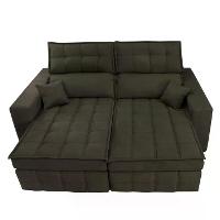 Sofá Retrátil e Reclinável 2,00m Molas Ensacadas e Costura Tripla Cama inBox Japão Velusoft Café - 5