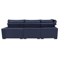 Sofá de Canto Retrátil e Reclinável Esquerdo 3,00x2,36m Molas Cama inBox Espanha Velusoft Azul - 6