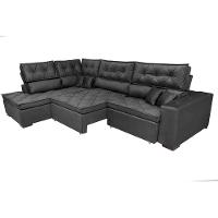 Sofá de Canto Retrátil e Reclinável Esquerdo 3,00x2,36m Molas Cama inBox Espanha Velusoft Cinza - 8