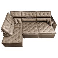 Sofá de Canto Retrátil e Reclinável Esquerdo 3,00x2,36m Molas Cama inBox Espanha Velusoft Castor - 5