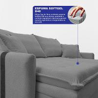 Sofá Baú Sem Caixa Retrátil 2,00m SoftGel Bonnie Boucle Cinza Claro Cama inBox - 2