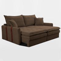 Sofá Baú Sem Caixa Retrátil 1,80m SoftGel Bonnie Boucle Marrom Cama inBox - 8