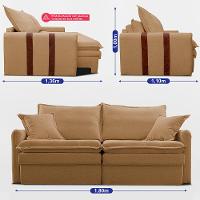 Sofá Baú Sem Caixa Retrátil 1,80m SoftGel Bonnie Boucle Caramelo Cama inBox