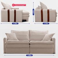 Sofá Baú Sem Caixa Retrátil 1,80m SoftGel Bonnie Boucle Bege Claro Cama inBox