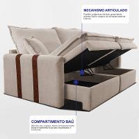 Sofá Baú Sem Caixa Retrátil 1,60m SoftGel Bonnie Boucle Bege Claro Cama inBox - 6