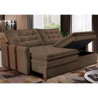 Sofá Baú Sem Caixa Retrátil 1,80m SoftGel Petit Boucle Marrom Cama inBox - 1
