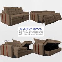 Sofá Baú Sem Caixa Retrátil 1,80m SoftGel Petit Boucle Marrom Cama inBox - 5