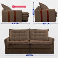 Sofá Baú Sem Caixa Retrátil 1,60m SoftGel Petit Boucle Marrom Cama inBox