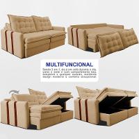 Sofá Baú Sem Caixa Retrátil 1,60m SoftGel Petit Boucle Caramelo Cama inBox - 5
