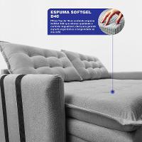 Sofá Baú Sem Caixa Retrátil 1,60m SoftGel Petit Boucle Cinza Claro Cama inBox - 2