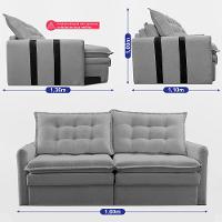 Sofá Baú Sem Caixa Retrátil 1,60m SoftGel Petit Boucle Cinza Claro Cama inBox