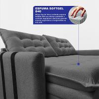 Sofá Baú Sem Caixa Retrátil 1,60m SoftGel Petit Boucle Cinza Escuro Cama inBox - 2