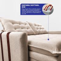 Sofá Baú Sem Caixa Retrátil 1,60m SoftGel Petit Boucle Bege Claro Cama inBox - 2