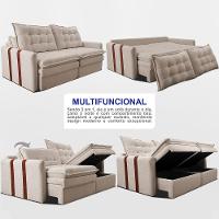 Sofá Baú Sem Caixa Retrátil 1,60m SoftGel Petit Boucle Bege Claro Cama inBox - 5