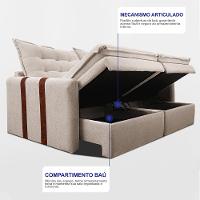 Sofá Baú Sem Caixa Retrátil 1,60m SoftGel Petit Boucle Bege Claro Cama inBox - 6