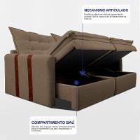 Sofá Baú Sem Caixa Retrátil 2,00m SoftGel Petit Boucle Marrom Cama inBox - 6