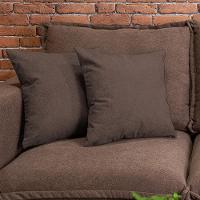 Kit 2 Capas de Almofadas Boucle Marrom 45x45cm Cama inBox