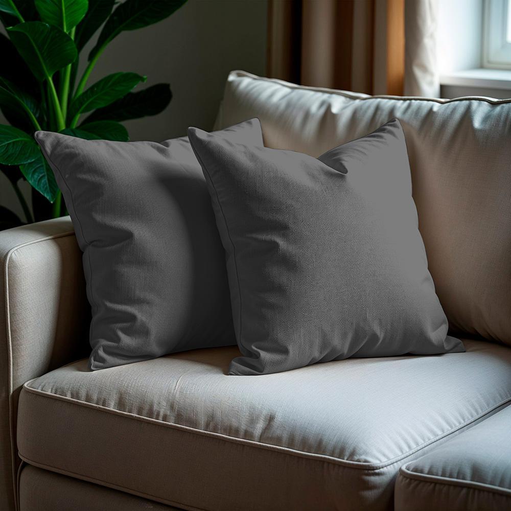 Kit 2 Capas de Almofadas Boucle Cinza Escuro 45x45cm Cama inBox - 1