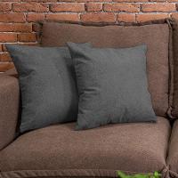 Kit 2 Capas de Almofadas Boucle Cinza Escuro 45x45cm Cama inBox