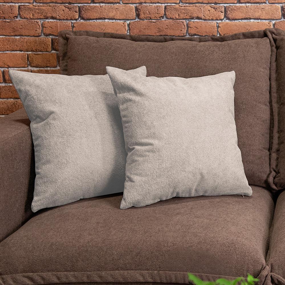 Kit 2 Capas de Almofadas Boucle Bege Claro 45x45cm Cama inBox - 4