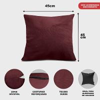 Kit 2 Capas de Almofadas Velusoft Vinho 45x45cm Cama inBox - 2