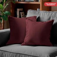 Kit 2 Capas de Almofadas Velusoft Vinho 45x45cm Cama inBox