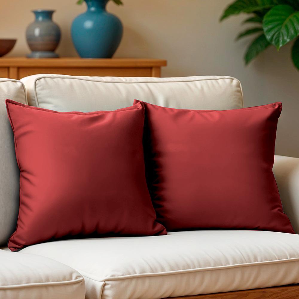 Kit 2 Capas de Almofadas Velusoft Vermelho 45x45cm Cama inBox - 1