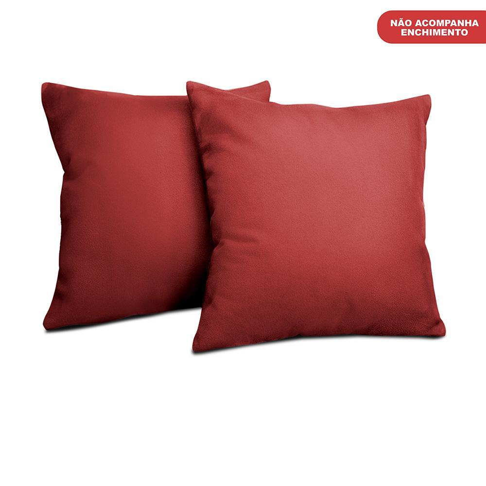 Kit 2 Capas de Almofadas Velusoft Vermelho 45x45cm Cama inBox - 5