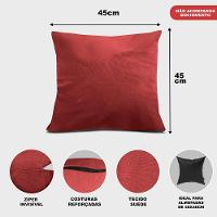 Kit 2 Capas de Almofadas Velusoft Vermelho 45x45cm Cama inBox - 2