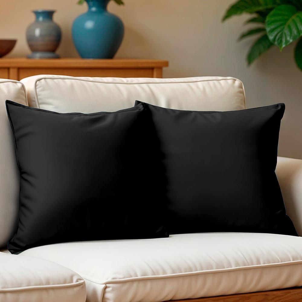 Kit 2 Capas de Almofadas Velusoft Preto 45x45cm Cama inBox - 1
