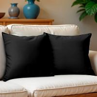 Kit 2 Capas de Almofadas Velusoft Preto 45x45cm Cama inBox - 1