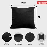 Kit 2 Capas de Almofadas Velusoft Preto 45x45cm Cama inBox - 2