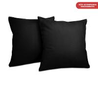 Kit 2 Capas de Almofadas Velusoft Preto 45x45cm Cama inBox - 5